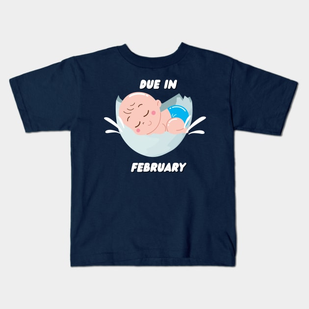 Due in February for the Mother to be gift Kids T-Shirt by mebcreations